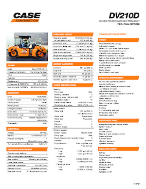 Tandem vibracijski valjci Case DV210D HF