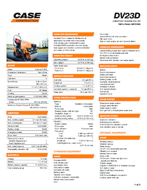 Tandem vibracijski valjci Case DV23D