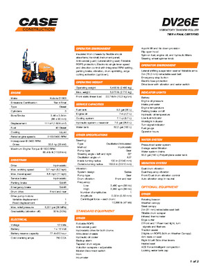 Tandem vibracijski valjci Case DV26E
