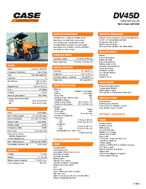 Tandem vibracijski valjci Case DV45D