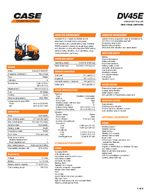 Tandem vibracijski valjci Case DV45E