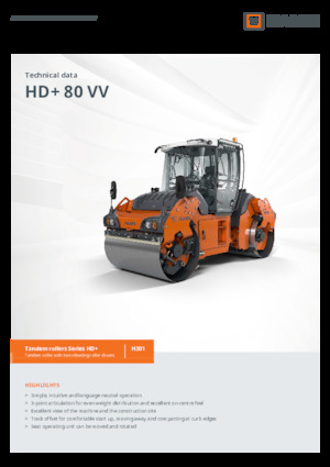 Tandem vibracijski valjci Hamm HD+ 80 VV