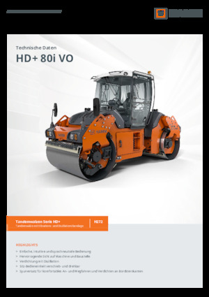 Tandem vibracijski valjci Hamm HD+ 80i VO