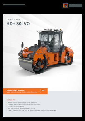 Tandem vibracijski valjci Hamm HD+ 80i VO