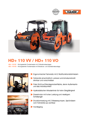 Tandem vibracijski valjci Hamm HD 110 VV