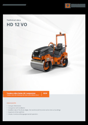 Tandem vibracijski valjci Hamm HD 12 VO