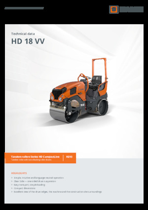 Tandem vibracijski valjci Hamm HD 18 VV