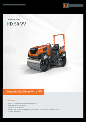 Tandem vibracijski valjci Hamm HD 50 VV
