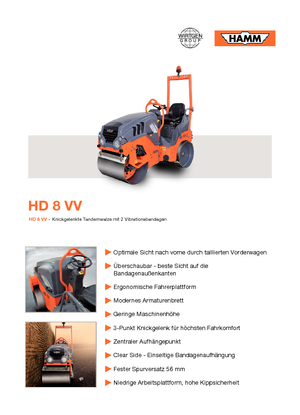 Tandem vibracijski valjci Hamm HD 8 VV