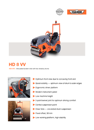 Tandem vibracijski valjci Hamm HD 8 VV