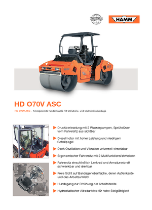 Tandem vibracijski valjci Hamm HD O70 V ASC