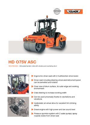 Tandem vibracijski valjci Hamm HD O75 V ASC