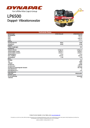 Tandem vibracijski valjci Dynapac LP 6500