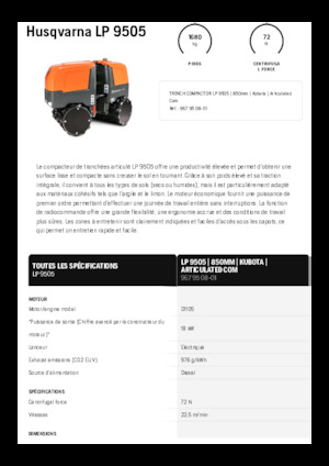 Tandem vibracijski valjci Husqvarna LP 9505