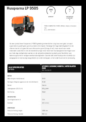 Tandem vibracijski valjci Husqvarna LP 9505