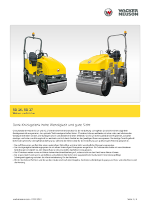 Tandem vibracijski valjci Wacker Neuson RD 16-100