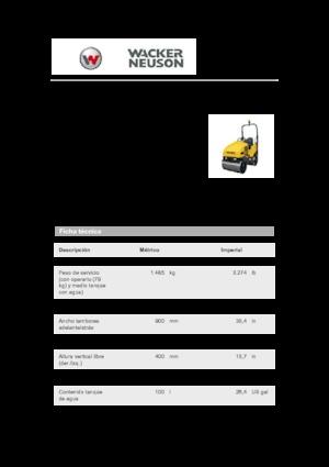 Tandem vibracijski valjci Wacker Neuson RD 16-90