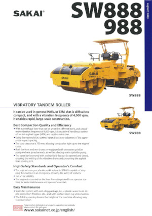 Tandem vibracijski valjci Sakai SW988
