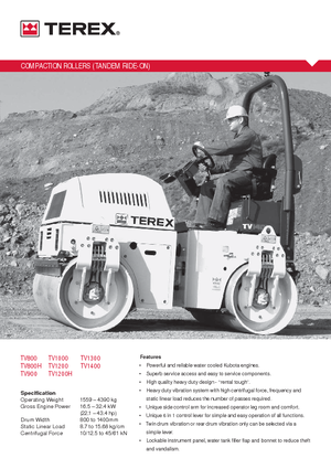 Tandem vibracijski valjci Terex TV 900