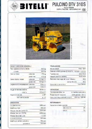 Tandem vibracijski valjci Bitelli DTV 310 S