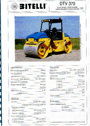 Tandem vibracijski valjci Bitelli DTV 370