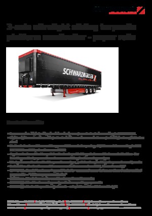 Poluprikolice sa zavjesama / ceradom Schwarzmüller 3-axle ultralight sliding tarpaulin platform semitrailer - paper rolls