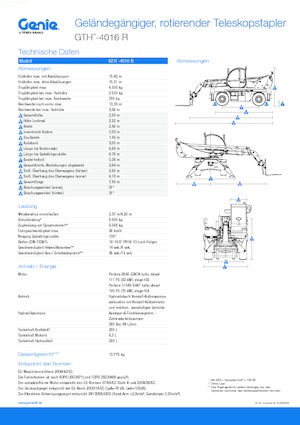 Rotirajući teleskopski utovarivači Genie GTH4016R