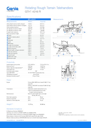 Rotirajući teleskopski utovarivači Genie GTH4016R