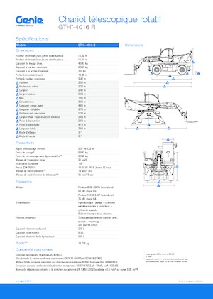 Rotirajući teleskopski utovarivači Genie GTH4016R