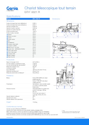 Rotirajući teleskopski utovarivači Genie GTH5021R