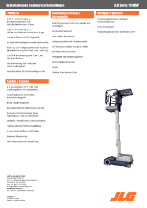 Vertikalna podizna platforma s jednim jarbolom JLG 10MSP