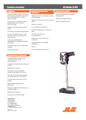 Vertikalna podizna platforma s jednim jarbolom JLG 10MSP