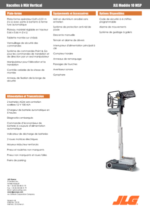 Vertikalna podizna platforma s jednim jarbolom JLG 10MSP