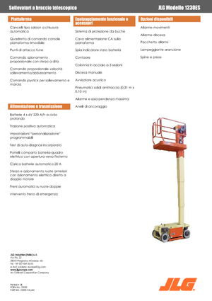 Vertikalna podizna platforma s jednim jarbolom JLG 1230ES