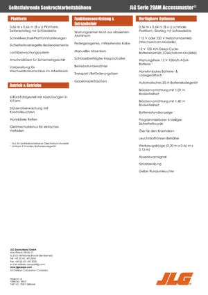 Vertikalna podizna platforma s jednim jarbolom JLG 20AM