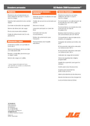 Vertikalna podizna platforma s jednim jarbolom JLG 20AM