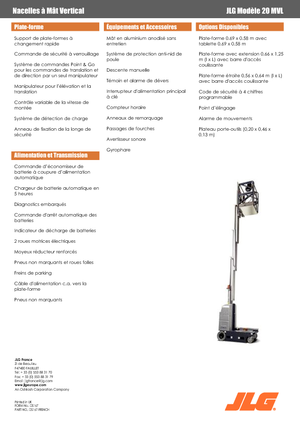 Vertikalna podizna platforma s jednim jarbolom JLG 20MVL