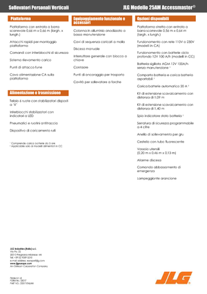 Vertikalna podizna platforma s jednim jarbolom JLG 25AM