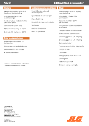 Vertikalna podizna platforma s jednim jarbolom JLG 30AM