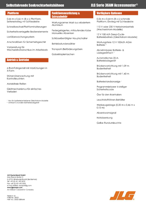 Vertikalna podizna platforma s jednim jarbolom JLG 36AM