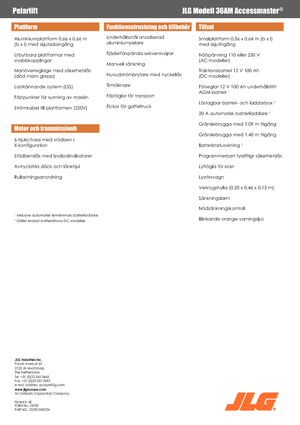 Vertikalna podizna platforma s jednim jarbolom JLG 36AM