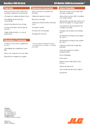 Vertikalna podizna platforma s jednim jarbolom JLG 36AM