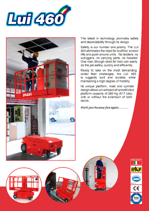 Vertikalna podizna platforma s jednim jarbolom Bravi Lui 460