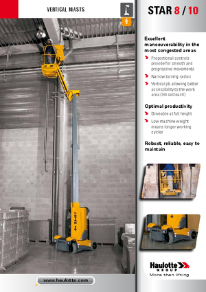 Vertikalna podizna platforma s jednim jarbolom Haulotte Star 10 NT