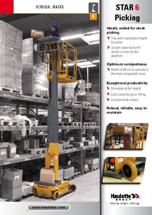 Vertikalna podizna platforma s jednim jarbolom Haulotte Star 6 P