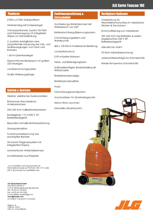 Vertikalna podizna platforma s jednim jarbolom JLG-Toucan Toucan 10 E