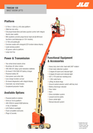 Vertikalna podizna platforma s jednim jarbolom JLG-Toucan Toucan 12E