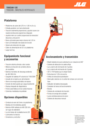Vertikalna podizna platforma s jednim jarbolom JLG-Toucan Toucan 12E
