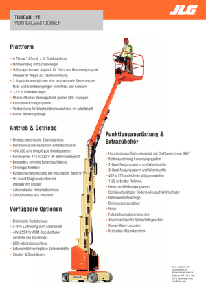 Vertikalna podizna platforma s jednim jarbolom JLG-Toucan Toucan 12E