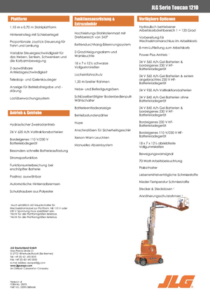 Vertikalna podizna platforma s jednim jarbolom JLG-Toucan Toucan 1210